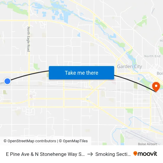 E Pine Ave & N Stonehenge Way Swm to Smoking Section map