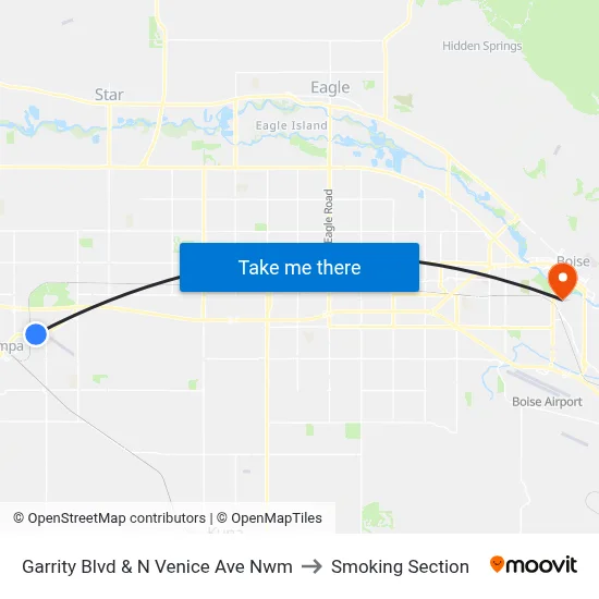 Garrity Blvd & N Venice Ave Nwm to Smoking Section map