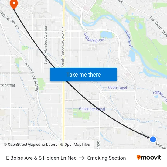 E Boise Ave & S Holden Ln Nec to Smoking Section map