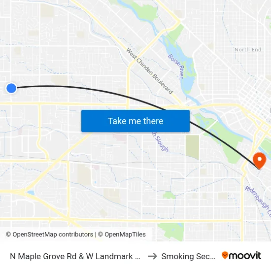 N Maple Grove Rd & W Landmark Ct Sec to Smoking Section map