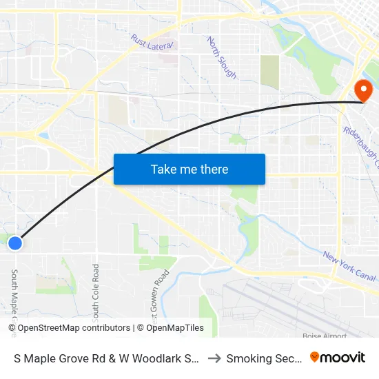 S Maple Grove Rd & W Woodlark St Nwm to Smoking Section map