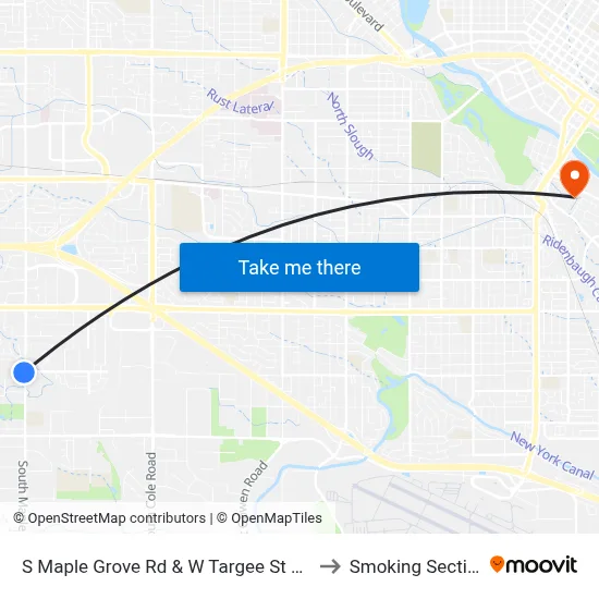 S Maple Grove Rd & W Targee St Swc to Smoking Section map