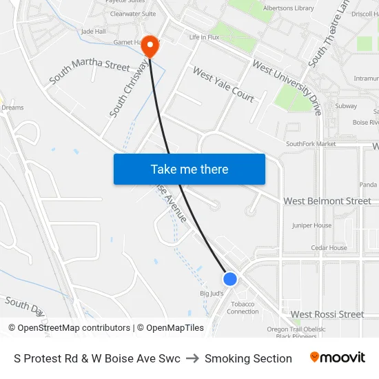 S Protest Rd & W Boise Ave Swc to Smoking Section map