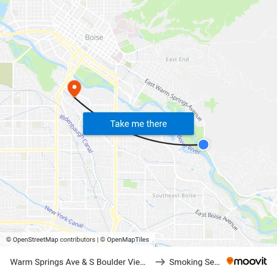 Warm Springs Ave & S Boulder View Ln Nwm to Smoking Section map