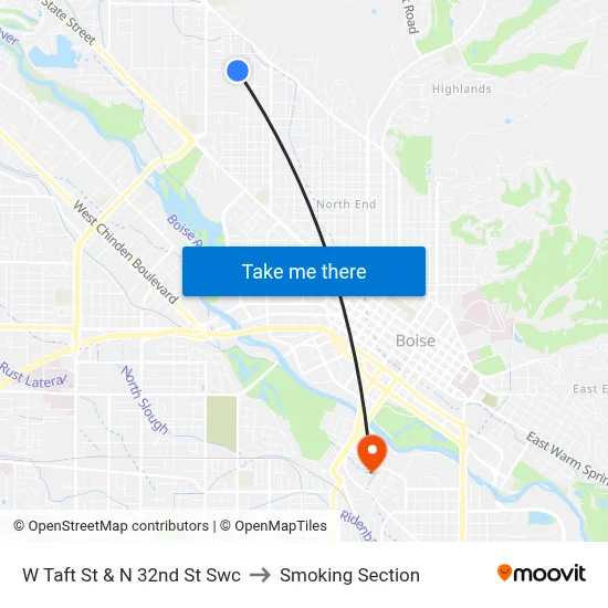 W Taft St & N 32nd St Swc to Smoking Section map