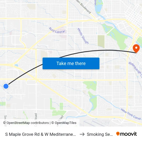 S Maple Grove Rd & W Mediterranean Dr Swc to Smoking Section map