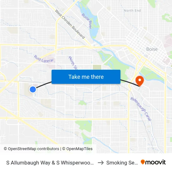 S Allumbaugh Way & S Whisperwood Way Swm to Smoking Section map