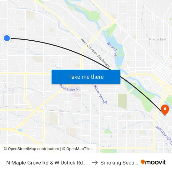 N Maple Grove Rd & W Ustick Rd Swc to Smoking Section map