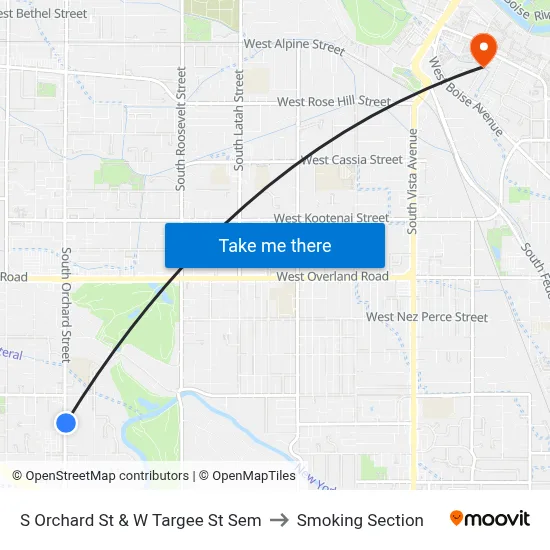 S Orchard St & W Targee St Sem to Smoking Section map