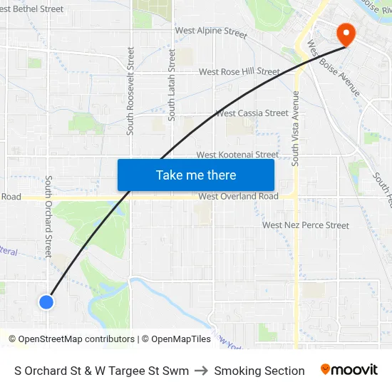 S Orchard St & W Targee St Swm to Smoking Section map