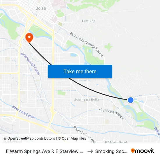 E Warm Springs Ave & E Starview Dr Sec to Smoking Section map
