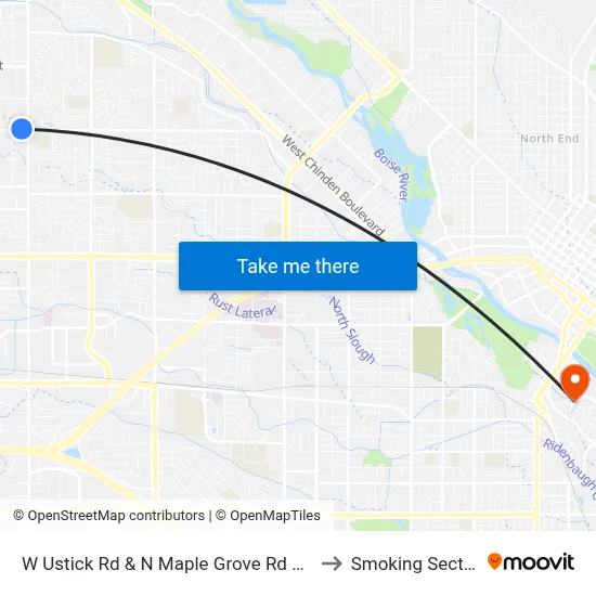 W Ustick Rd & N Maple Grove Rd Nwm to Smoking Section map