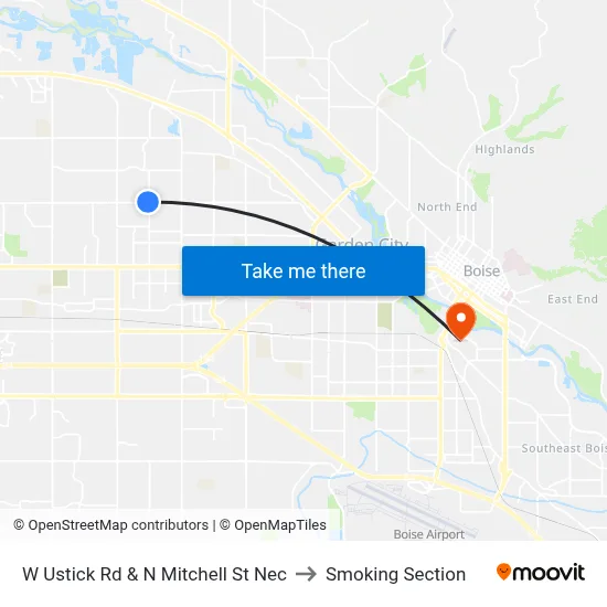 W Ustick Rd & N Mitchell St Nec to Smoking Section map