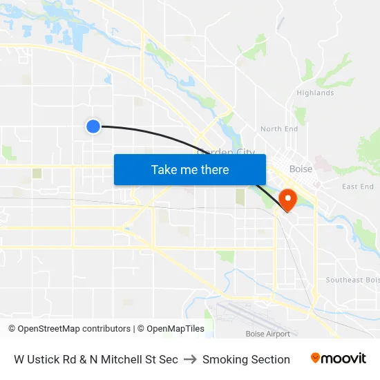 W Ustick Rd & N Mitchell St Sec to Smoking Section map