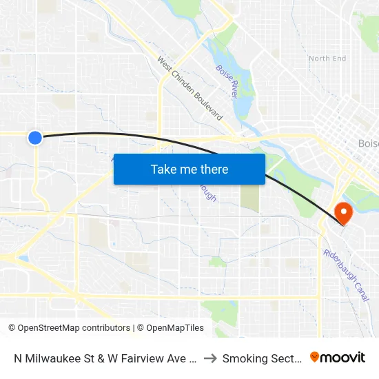 N Milwaukee St & W Fairview Ave Swc to Smoking Section map