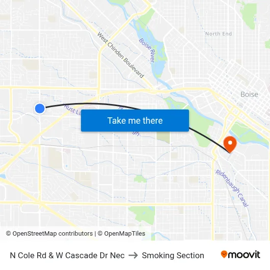 N Cole Rd & W Cascade Dr Nec to Smoking Section map
