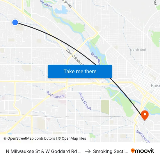 N Milwaukee St & W Goddard Rd Sec to Smoking Section map