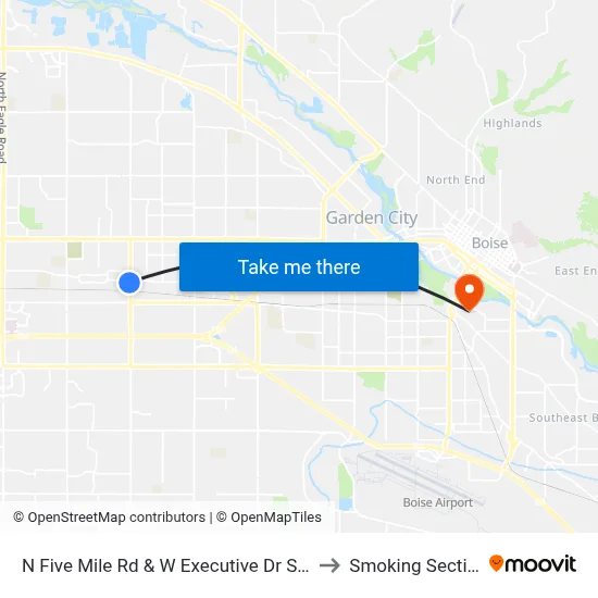 N Five Mile Rd & W Executive Dr Swm to Smoking Section map