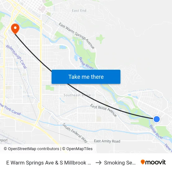 E Warm Springs Ave & S Millbrook Way Sec to Smoking Section map