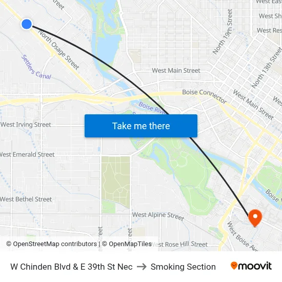 W Chinden Blvd & E 39th St Nec to Smoking Section map