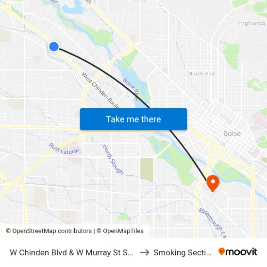 W Chinden Blvd & W Murray St Swc to Smoking Section map