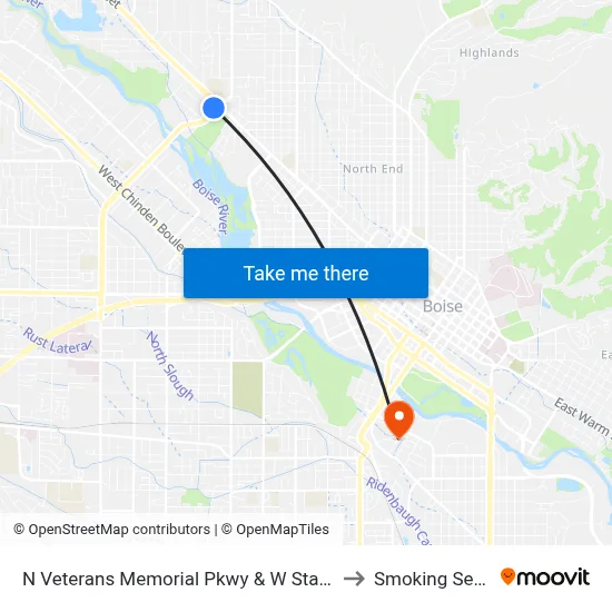 N Veterans Memorial Pkwy & W State St Swc to Smoking Section map