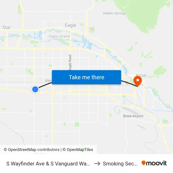 S Wayfinder Ave & S Vanguard Way Nwc to Smoking Section map