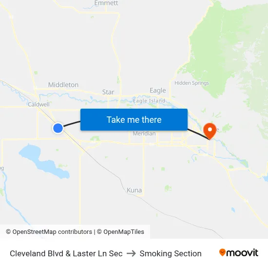 Cleveland Blvd & Laster Ln Sec to Smoking Section map