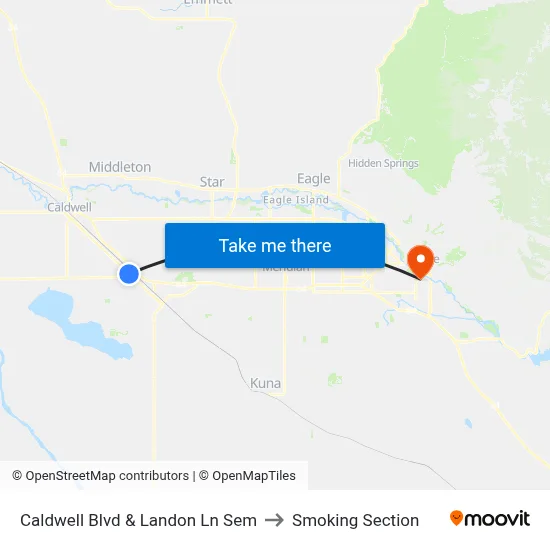 Caldwell Blvd & Landon Ln Sem to Smoking Section map
