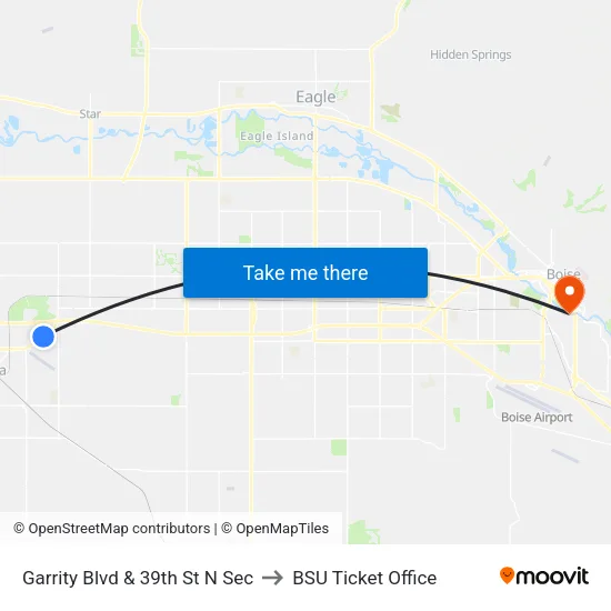 Garrity Blvd & 39th St N Sec to BSU Ticket Office map