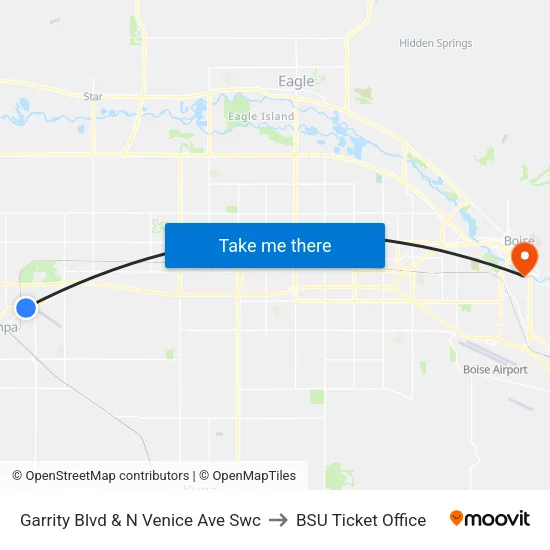 Garrity Blvd & N Venice Ave Swc to BSU Ticket Office map