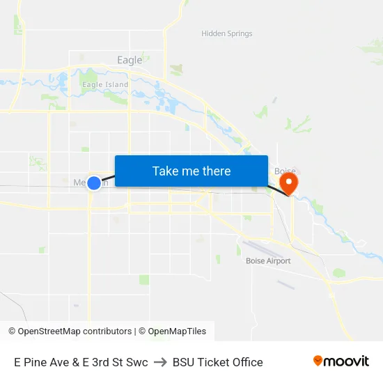 E Pine Ave & E 3rd St Swc to BSU Ticket Office map
