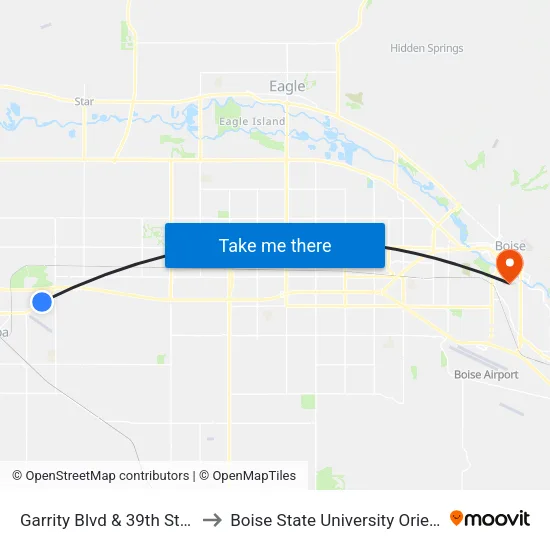 Garrity Blvd & 39th St N Sec to Boise State University Orientation map