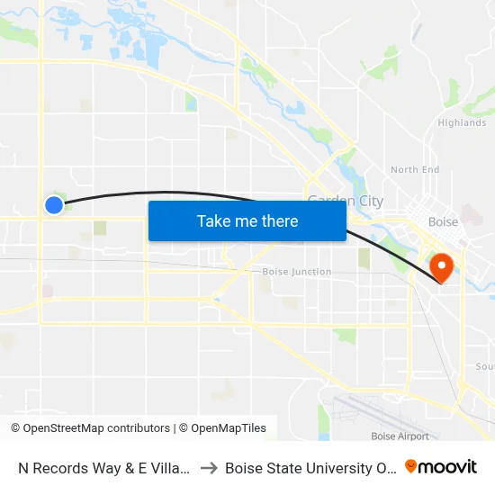 N Records Way & E Village Dr Swc to Boise State University Orientation map
