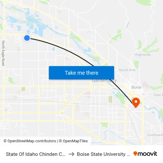 State Of Idaho Chinden Campus Nem to Boise State University Orientation map