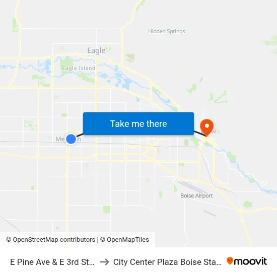 E Pine Ave & E 3rd St Nec to City Center Plaza Boise State CS map