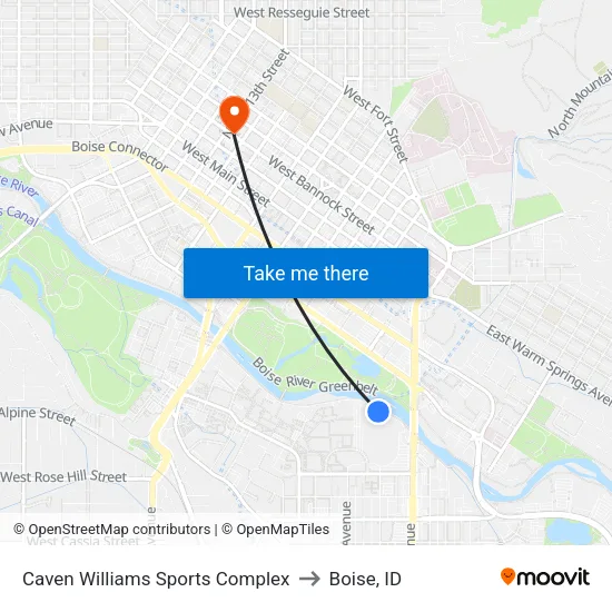 Caven Williams Sports Complex to Boise, ID map