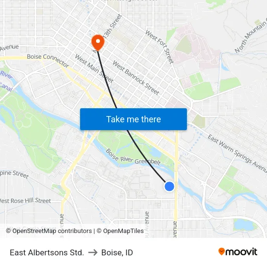 East Albertsons Std. to Boise, ID map