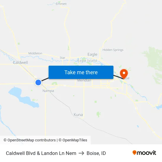 Caldwell Blvd & Landon Ln Nem to Boise, ID map