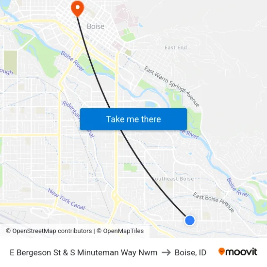 E Bergeson St & S Minuteman Way Nwm to Boise, ID map