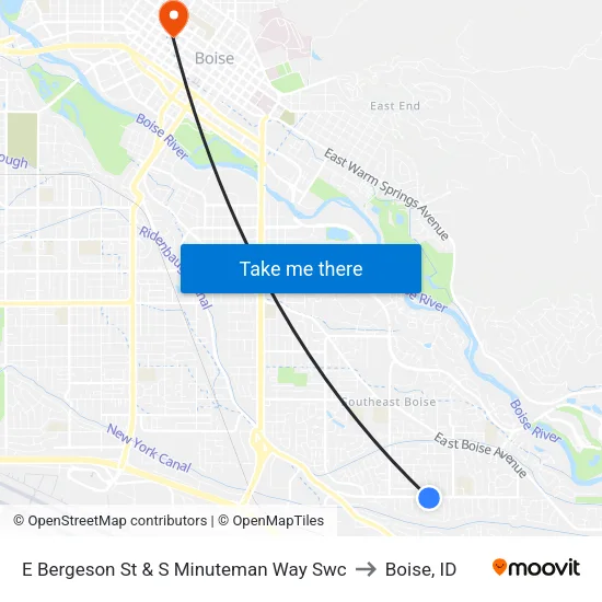 E Bergeson St & S Minuteman Way Swc to Boise, ID map