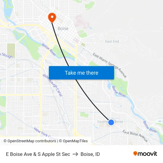 E Boise Ave & S Apple St Sec to Boise, ID map