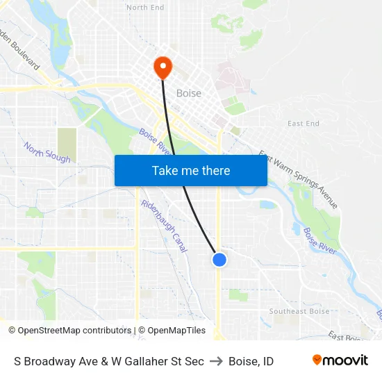 S Broadway Ave & W Gallaher St Sec to Boise, ID map