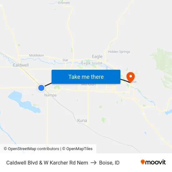Caldwell Blvd & W Karcher Rd Nem to Boise, ID map