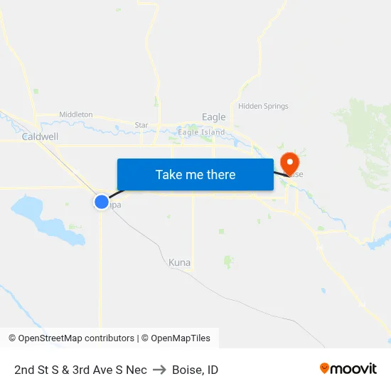 2nd St S & 3rd Ave S Nec to Boise, ID map