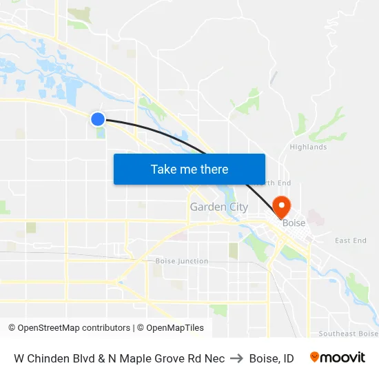 W Chinden Blvd & N Maple Grove Rd Nec to Boise, ID map
