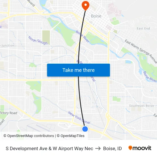 S Development Ave & W Airport Way Nec to Boise, ID map
