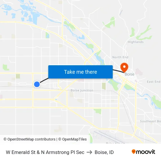 W Emerald St & N Armstrong Pl Sec to Boise, ID map