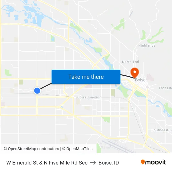 W Emerald St & N Five Mile Rd Sec to Boise, ID map