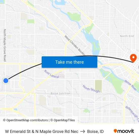 W Emerald St & N Maple Grove Rd Nec to Boise, ID map